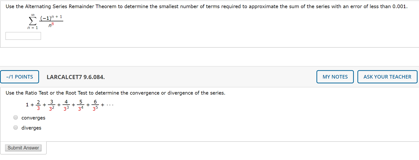 Solved use the alternating series remainder theorem to chegg