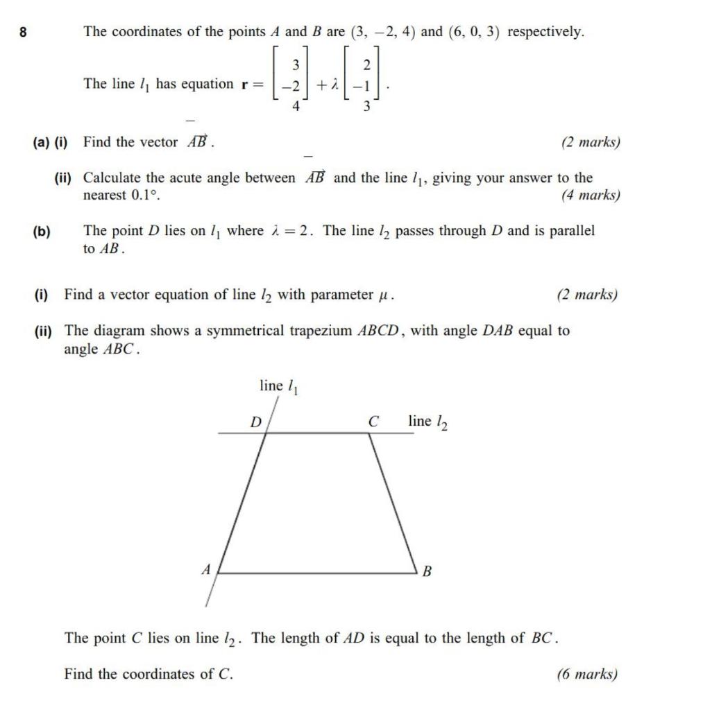 Solved 8 The Coordinates Of The Points A And B Are (3, -2, | Chegg.com