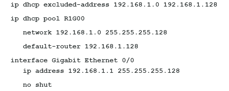 Solved ip dhcp excluded-address | Chegg.com