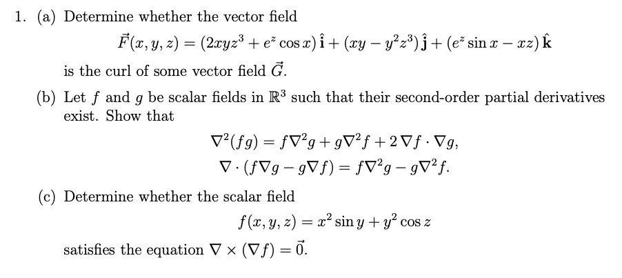 Solved 1 A Determine Whether The Vector Field F X Y Chegg Com