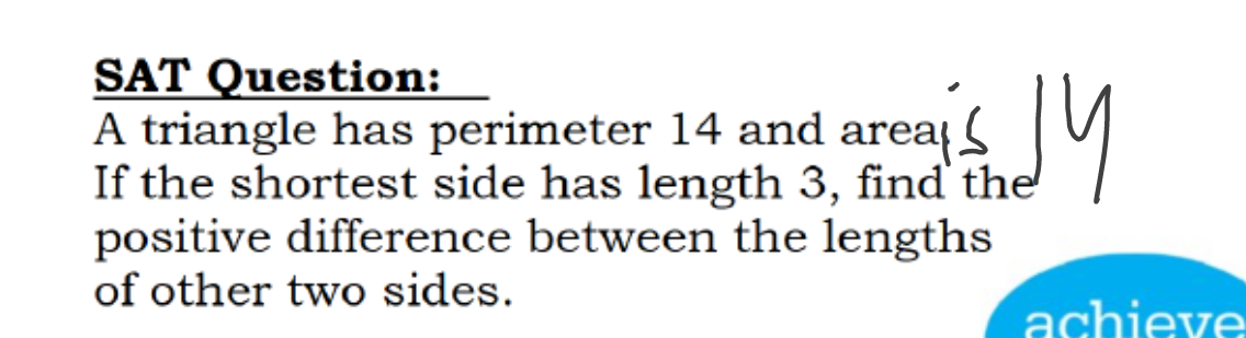 Solved SAT Question: A triangle has perimeter If the | Chegg.com