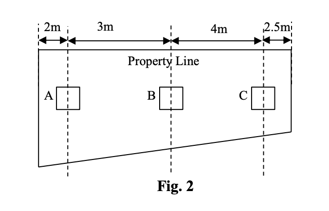 Solved 3 columns A, B and C in a building are spaced at 3m | Chegg.com