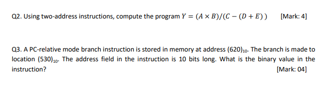 Solved 02. Using two-address instructions, compute the | Chegg.com