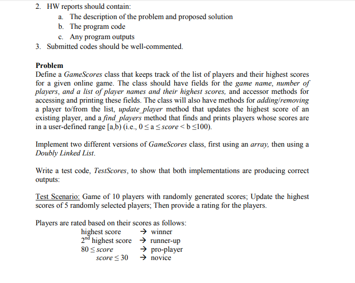 Solved 2. HW reports should contain: a. The description of | Chegg.com