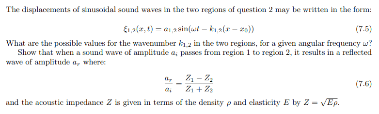 Solved The displacements of sinusoidal sound waves in the | Chegg.com