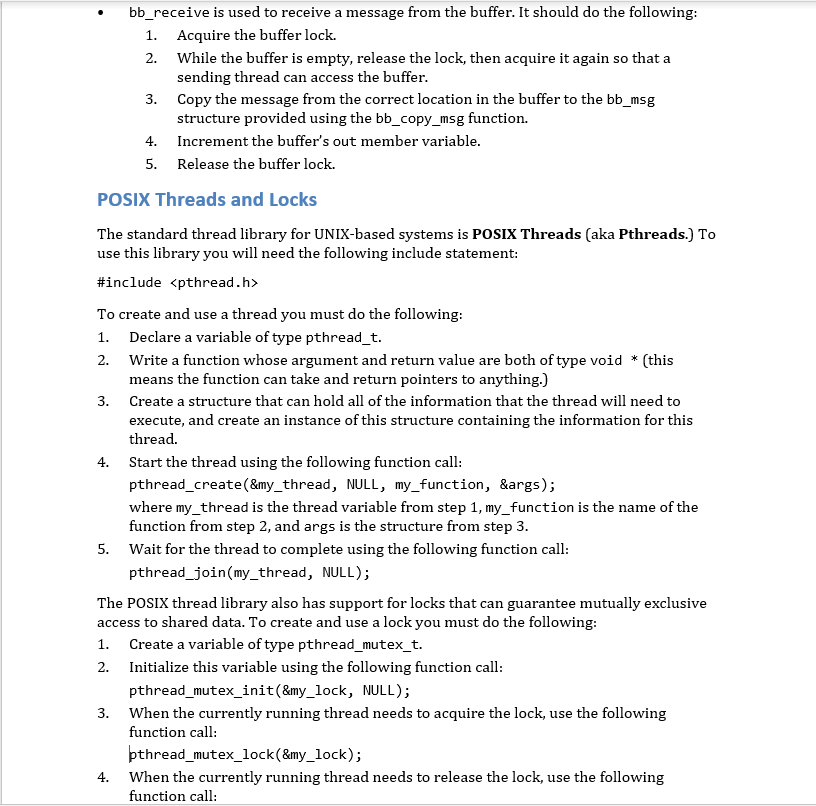Assignment 3 - Threads and Locks Instructions For | Chegg.com