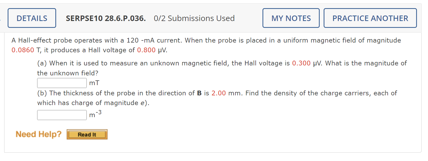 Solved A Halleffect probe operates with a 120−mA current.