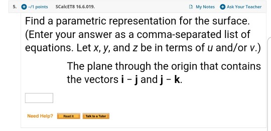 Solved Find A Parametric Representation For The Surface Chegg Com