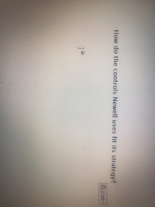 Solved How do the controls Newell uses fit its strategy