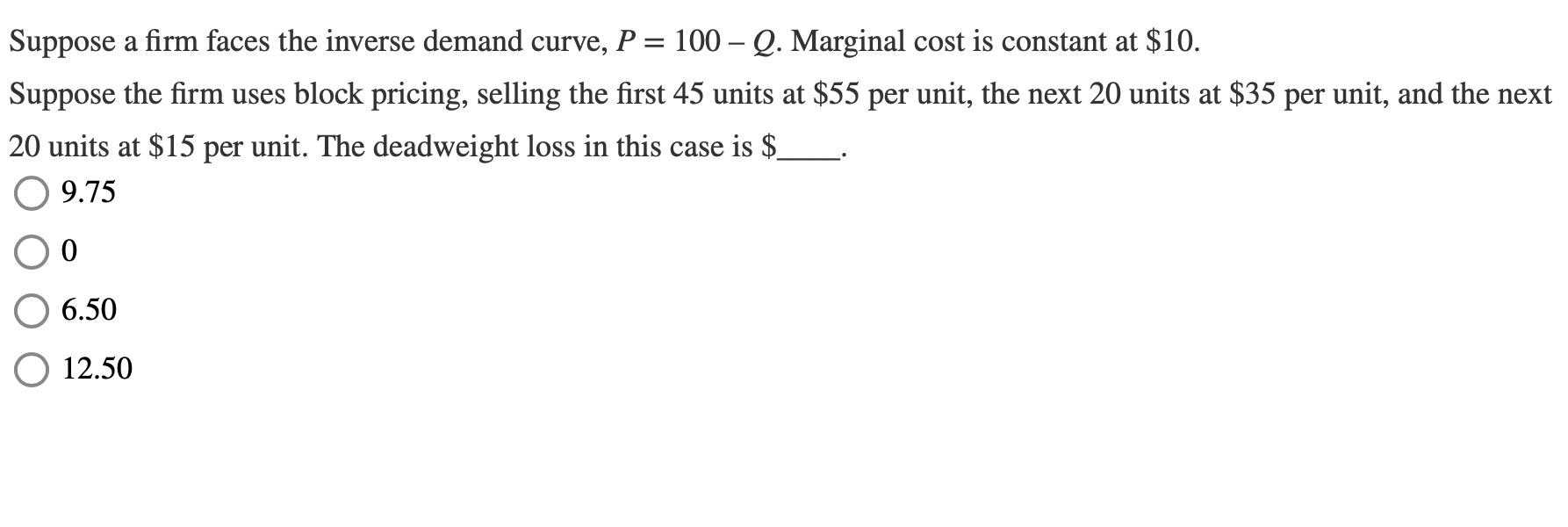 Solved Suppose a firm faces the inverse demand curve,