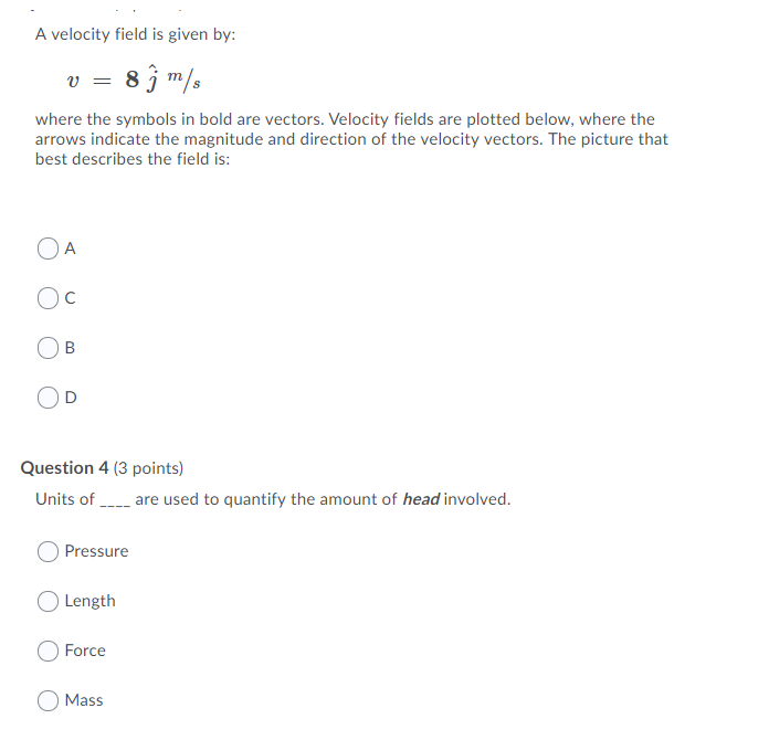 A Velocity Field Is Given By V 8 Jms Where The Chegg Com