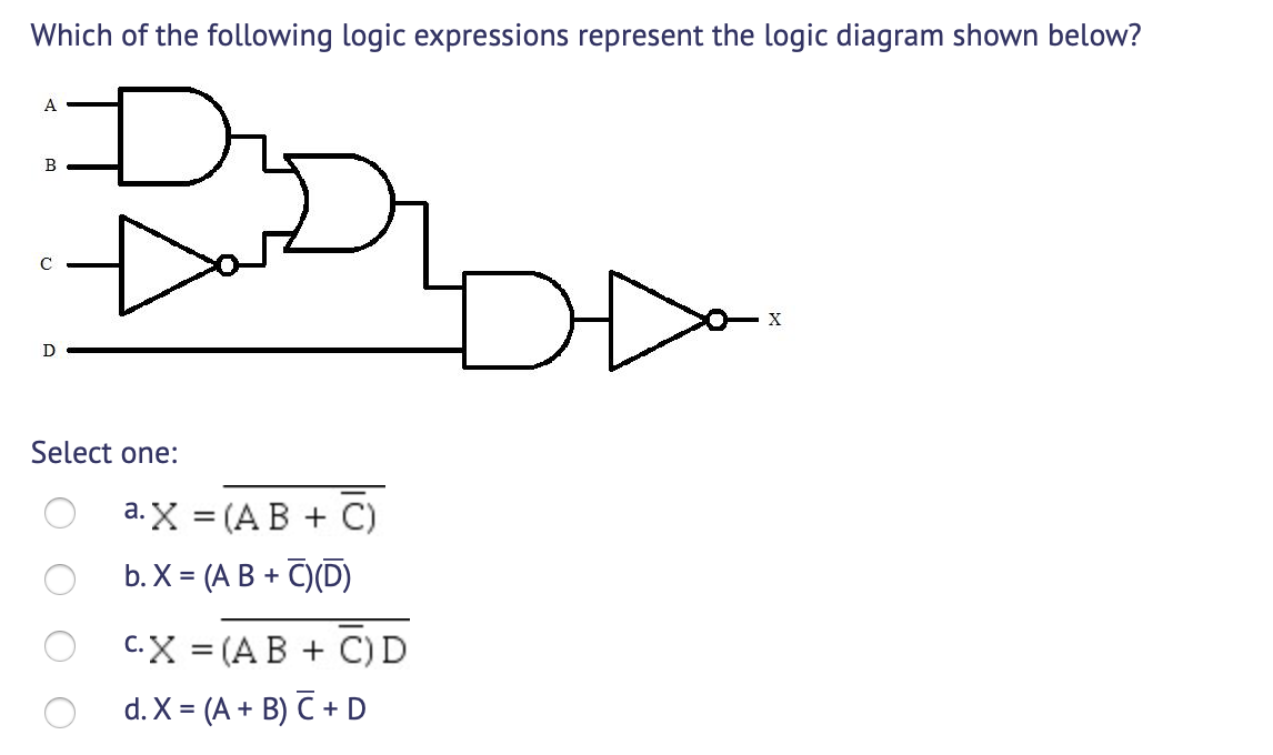 Solved Which of the following logic expressions represent