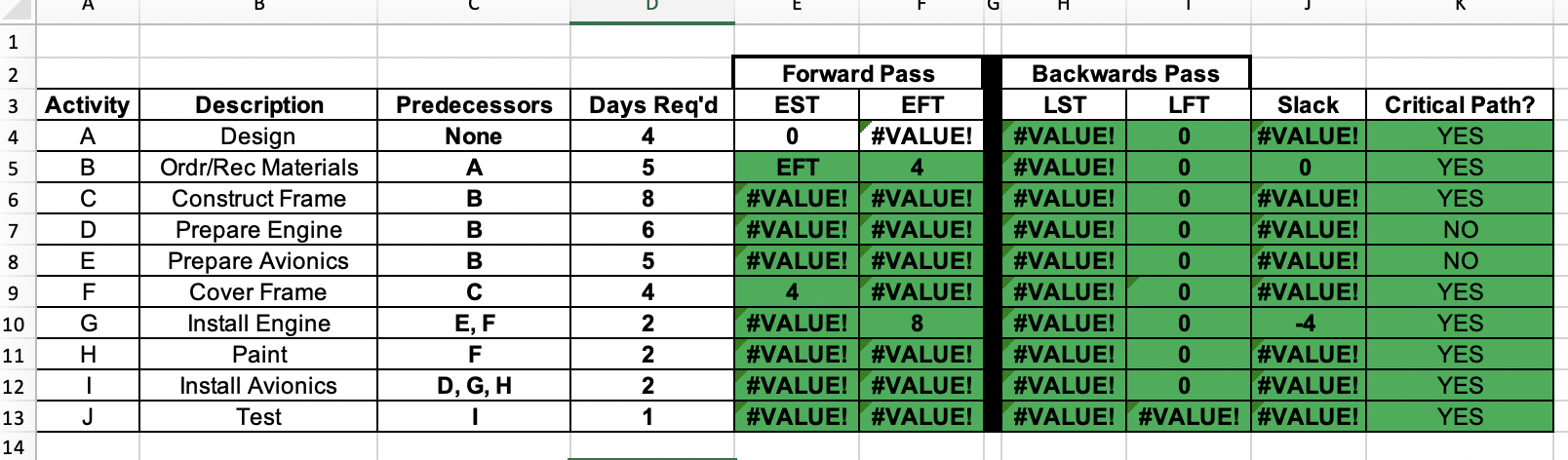 Solved When I try to type this spreadsheet into | Chegg.com