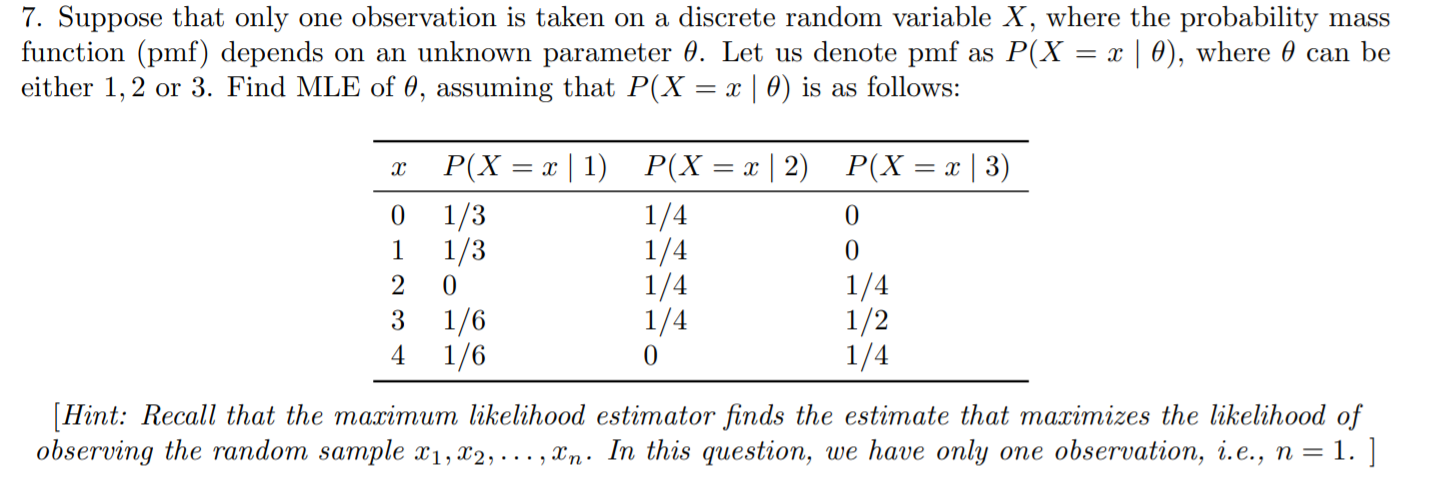 Solved 7 Suppose That Only One Observation Is Taken On A Chegg Com