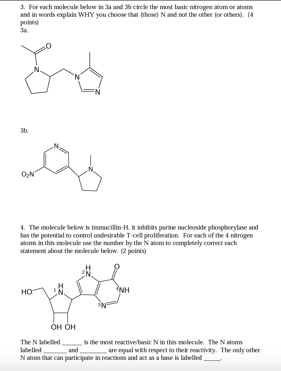 Solved 3. For each molecule below in 3a and 3b circle the | Chegg.com