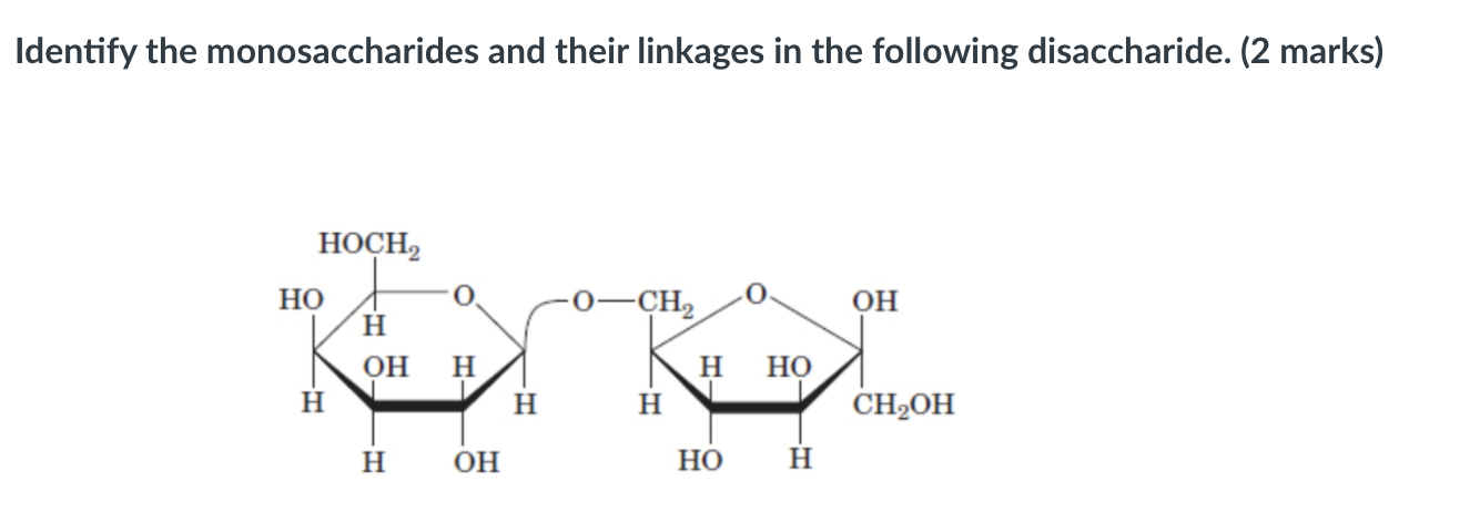 Solved Identify the monosaccharides and their linkages in | Chegg.com