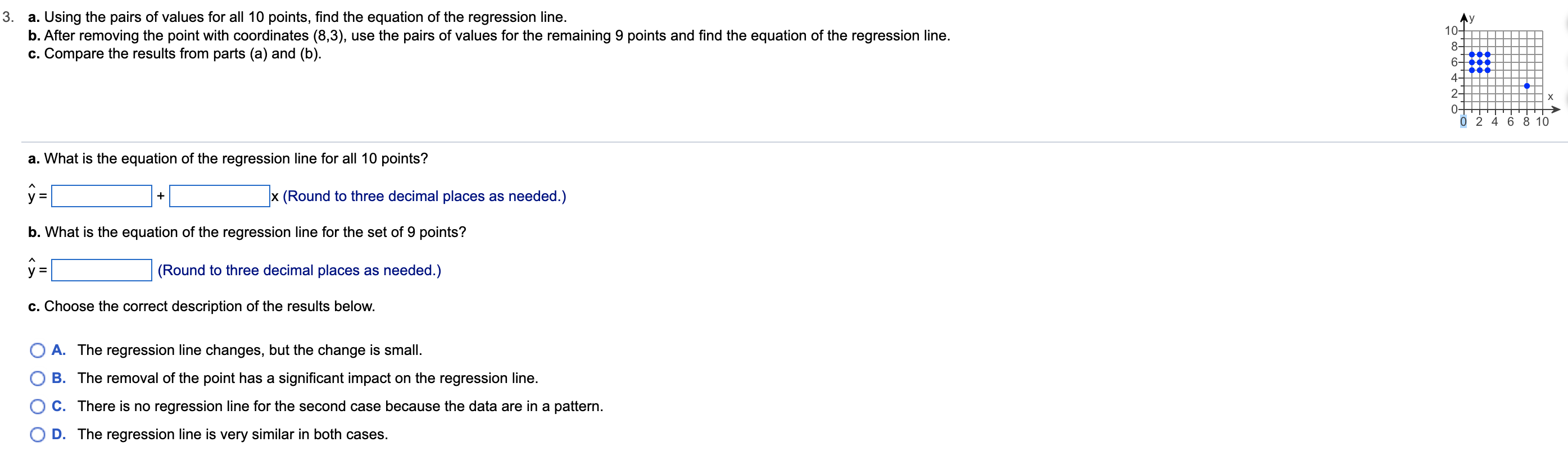 Solved A. Using The Pairs Of Values For All 10 Points, Find | Chegg.com