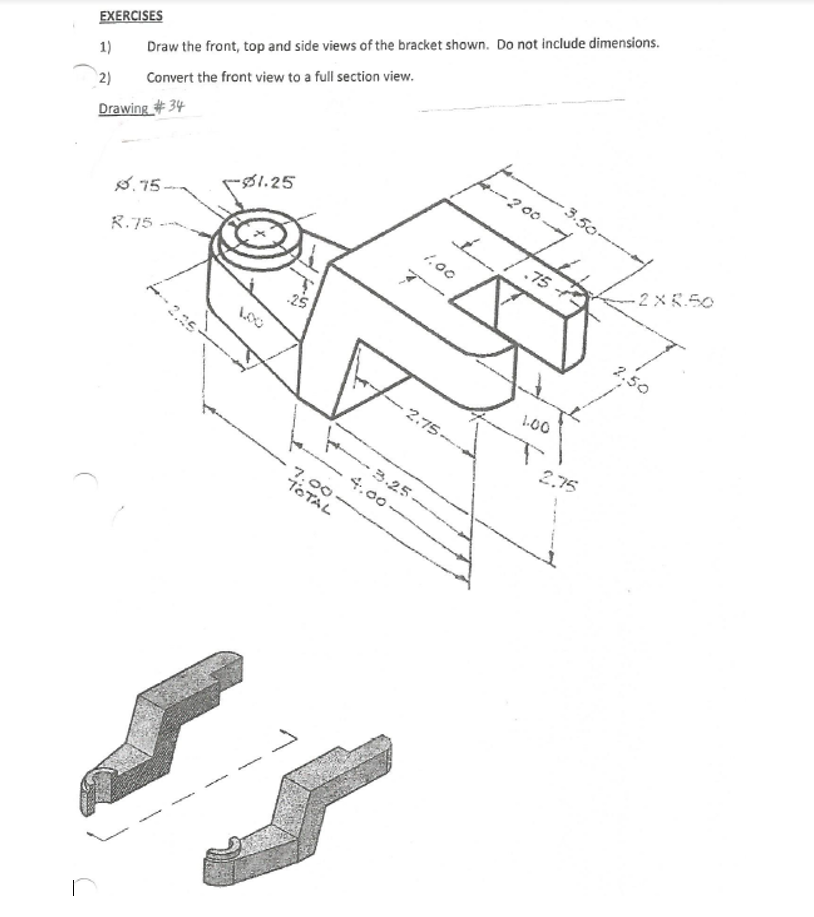 Solved AutoCAD drawing assignment. Please send link to | Chegg.com