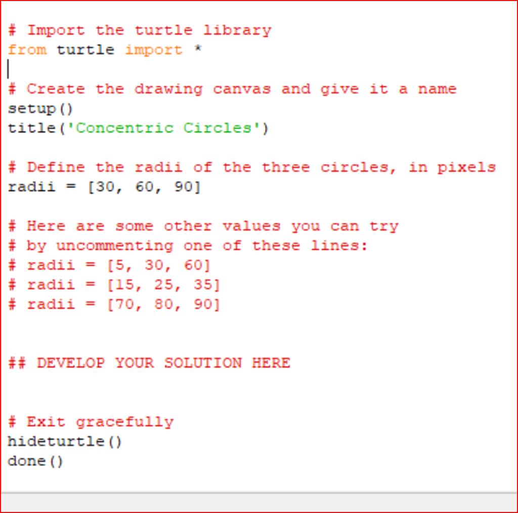 Solved # Concentric circles # As an exercise in using the | Chegg.com