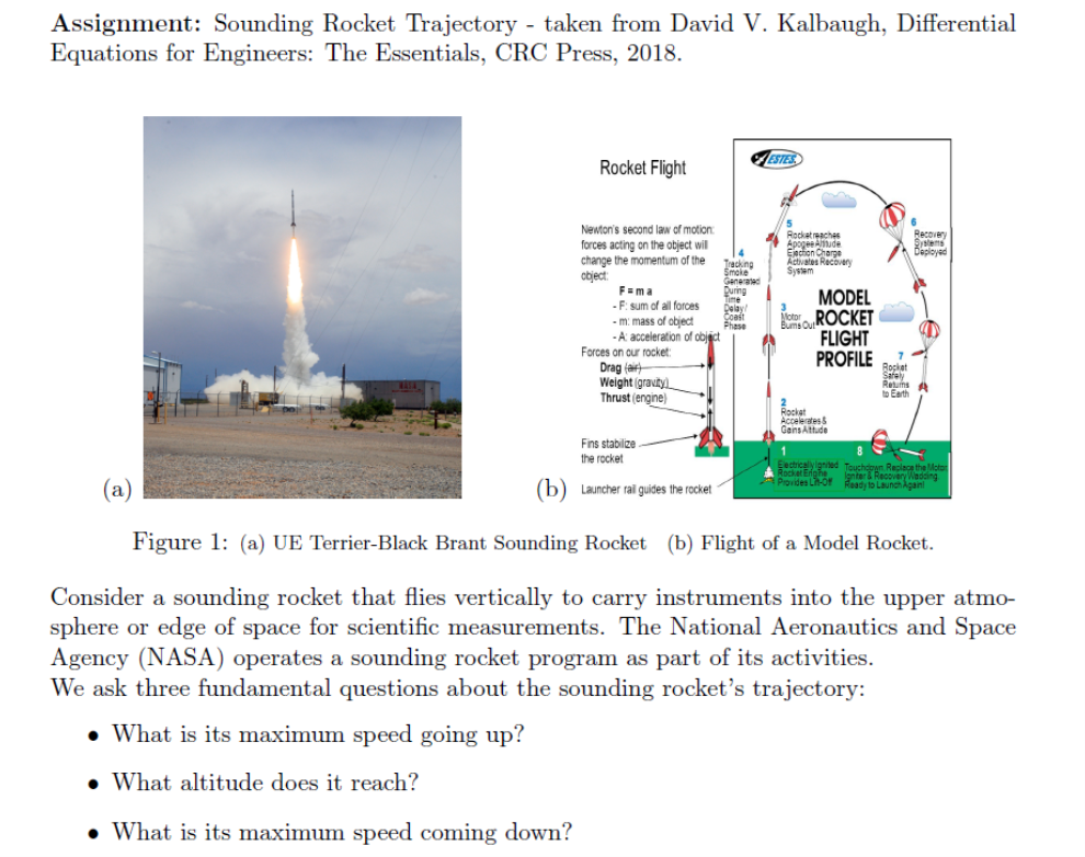 Solved Assignment: Sounding Rocket Trajectory - taken from | Chegg.com