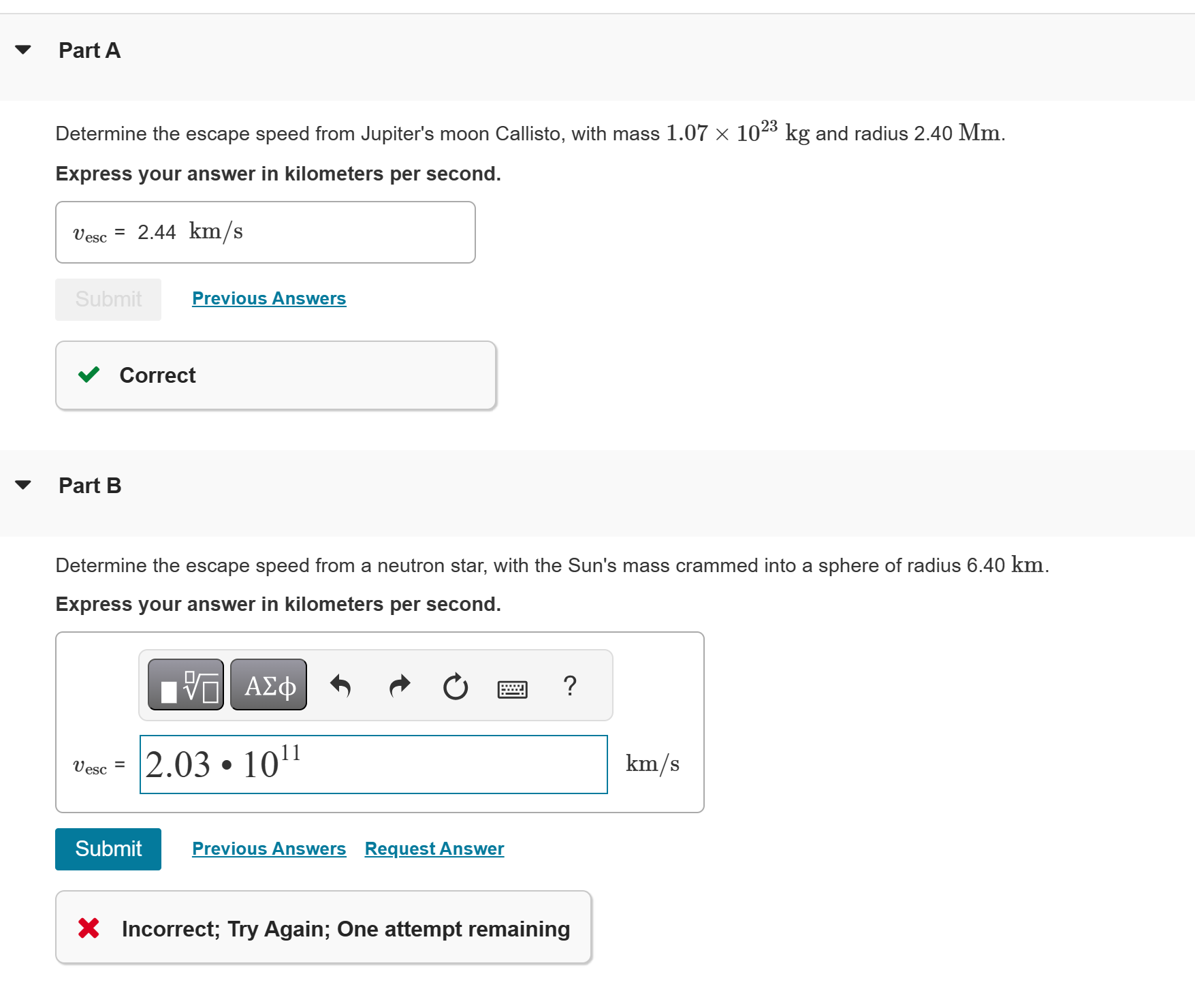 Solved Determine the escape speed from Jupiter's moon | Chegg.com