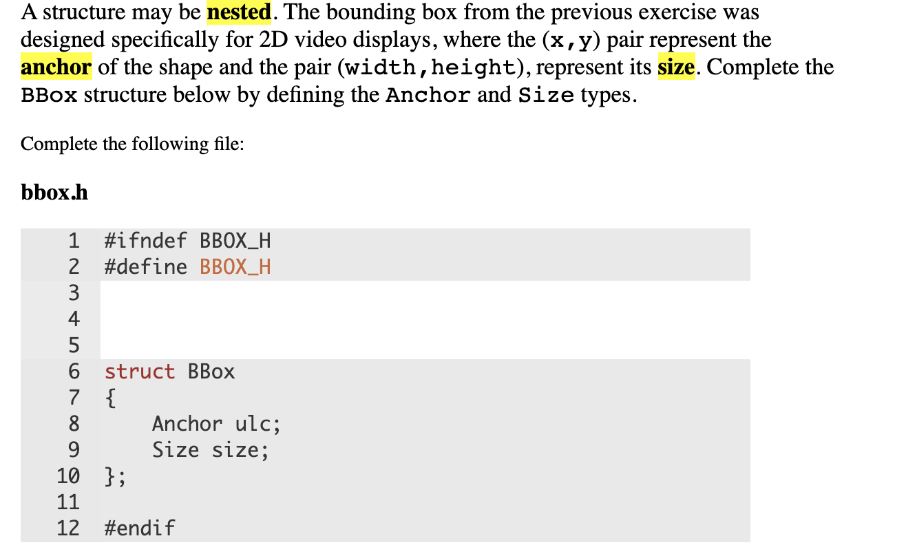 Solved A Structure May Be Nested. The Bounding Box From The | Chegg.com