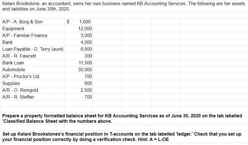 Solved Kelani Brookstone an accountant owns her own Chegg