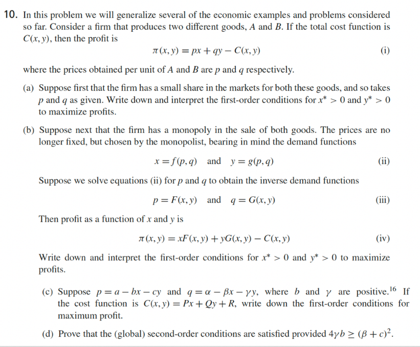 Solved 10. In this problem we will generalize several of the | Chegg.com