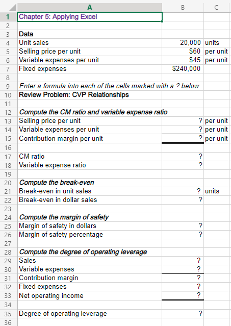 Solved Required information Chapter 2: Applying Excel This