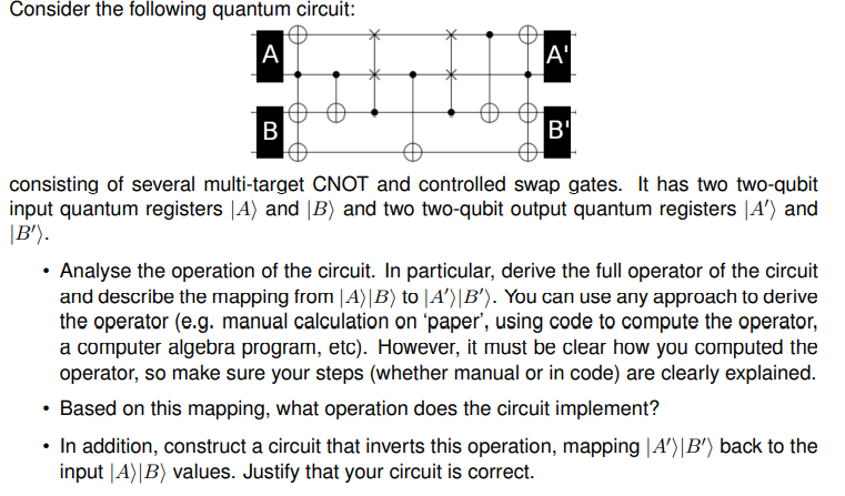 Solved Consider The Following Quantum Circuit: Consisting Of | Chegg.com