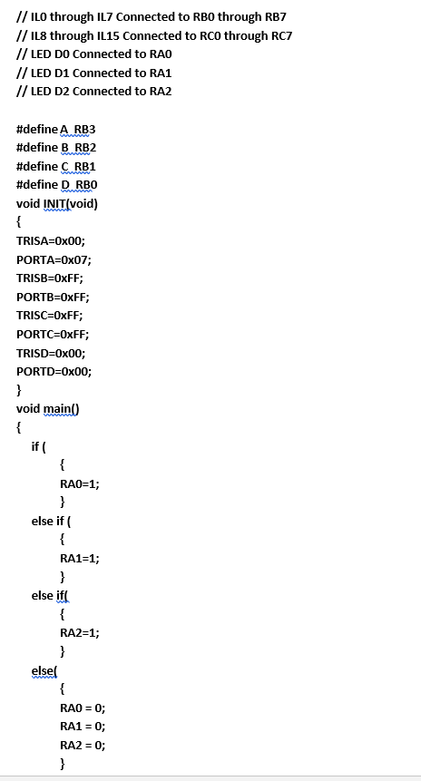 25) Complete the following C-Code that completes the | Chegg.com