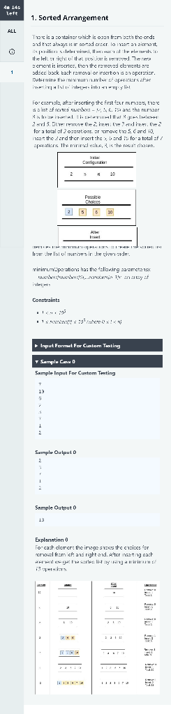 4e 145 lett 1. Sorted Arrangement ALL Thac is a container which is ovenfren both the ords and t alusis ir soradorer lovar a s