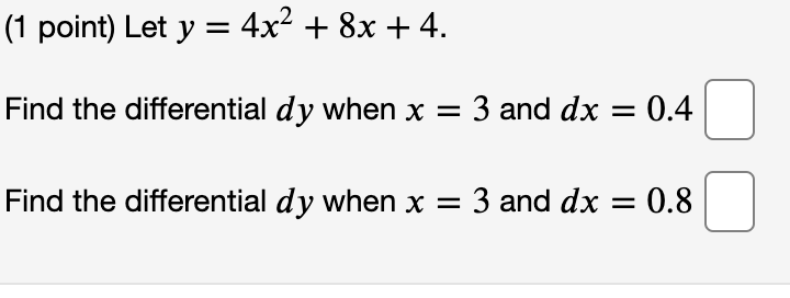 Solved 1 Point Let Y 3vx Find The Change In Y Ay When Chegg