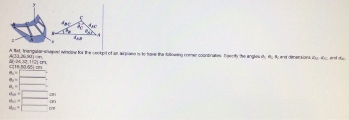 Solved A flat triangular-shaped window for the cockpit of an | Chegg.com