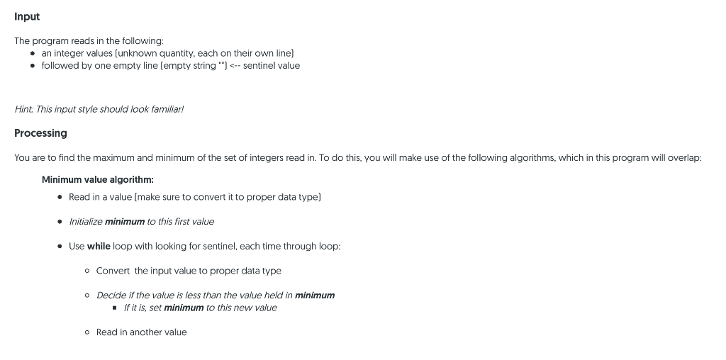 Solved Input The program reads in the following: • an | Chegg.com