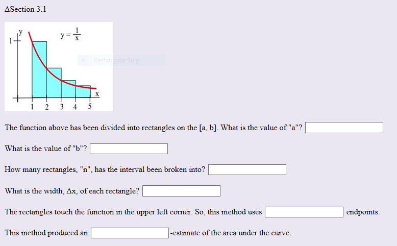 Solved ASection 3.1 The function above has been divided into | Chegg.com