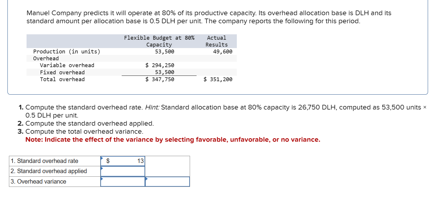 Solved Manuel Company predicts it will operate at 80% of its | Chegg.com