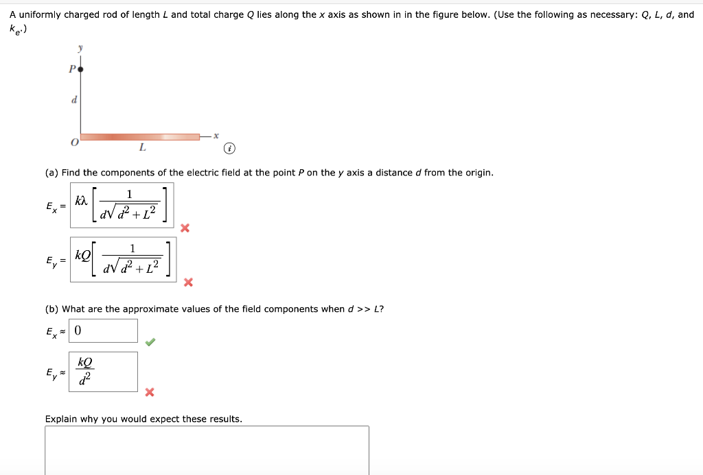 Solved A Uniformly Charged Rod Of Length L And Total Charge | Chegg.com