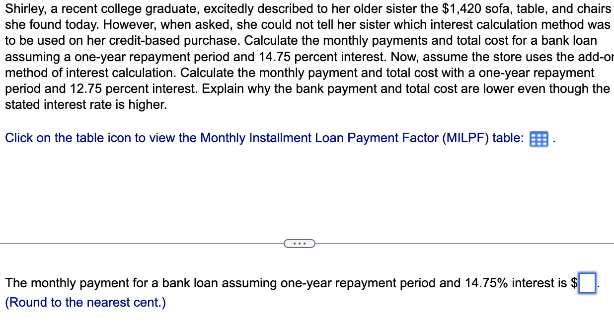 Solved Shirley, a recent college graduate, excitedly