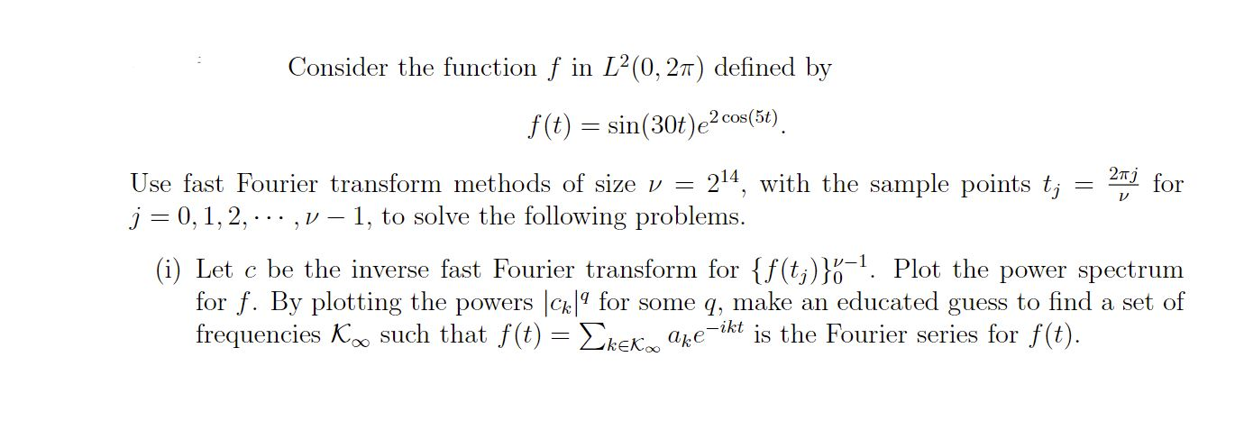 Consider the function f in L²00, 21) defined by f(t) | Chegg.com