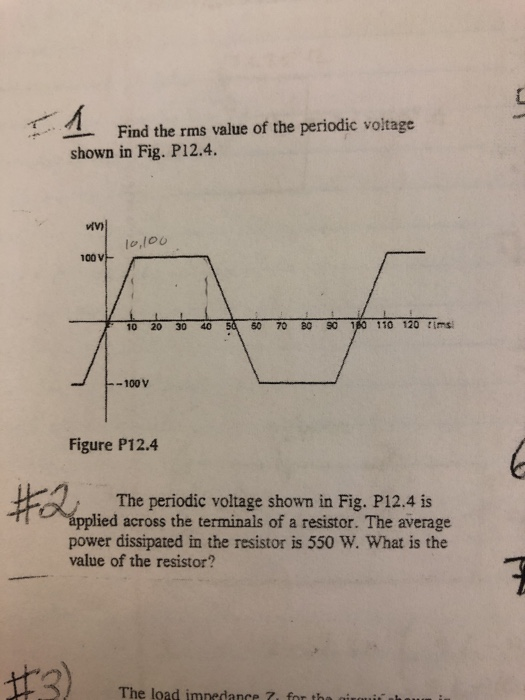 Solved Find the rms value of the periodic voltage shown in | Chegg.com