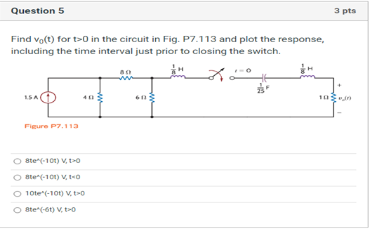 Solved Find V0 T For T 0 In The Circuit In Fig P7 113 And