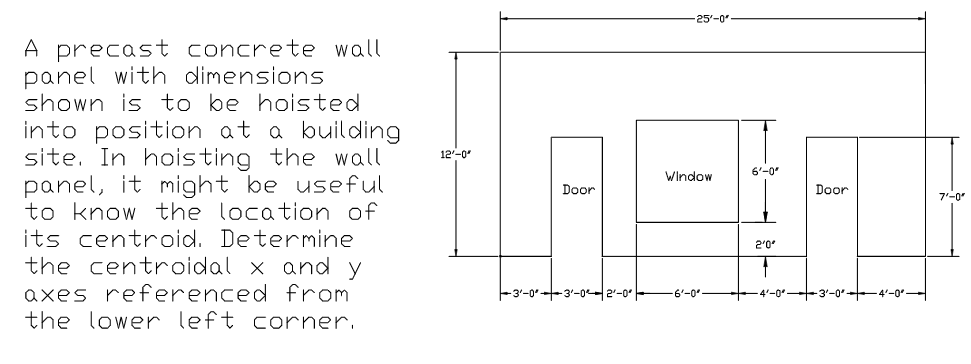 Solved 25 0 12 0 Window 6 0 A Precast Concrete Wall Chegg Com