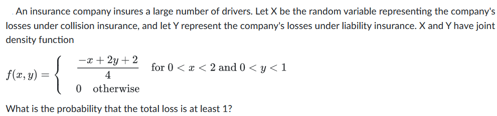 Solved An Insurance Company Insures A Large Number Of | Chegg.com