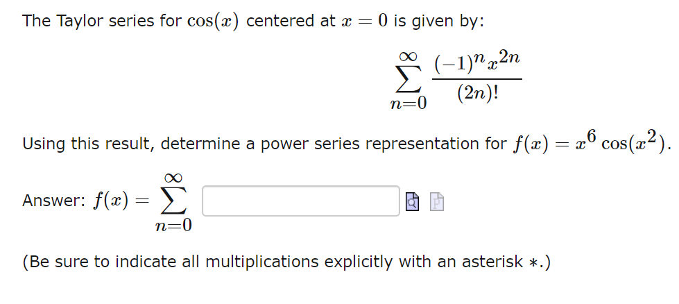 solved-the-taylor-series-for-cos-x-centered-at-x-0-is-chegg