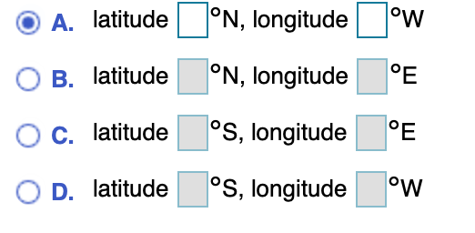 Solved Find The Latitude And Longitude Of The Location On Chegg Com