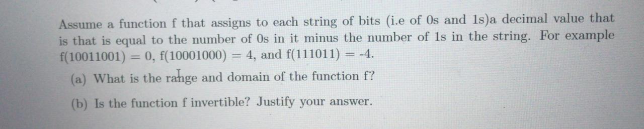 Solved Assume a function f that assigns to each string of | Chegg.com