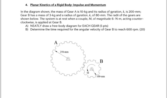 Solved In the diagram shown, the mass of Gear A is 10-kg and | Chegg.com