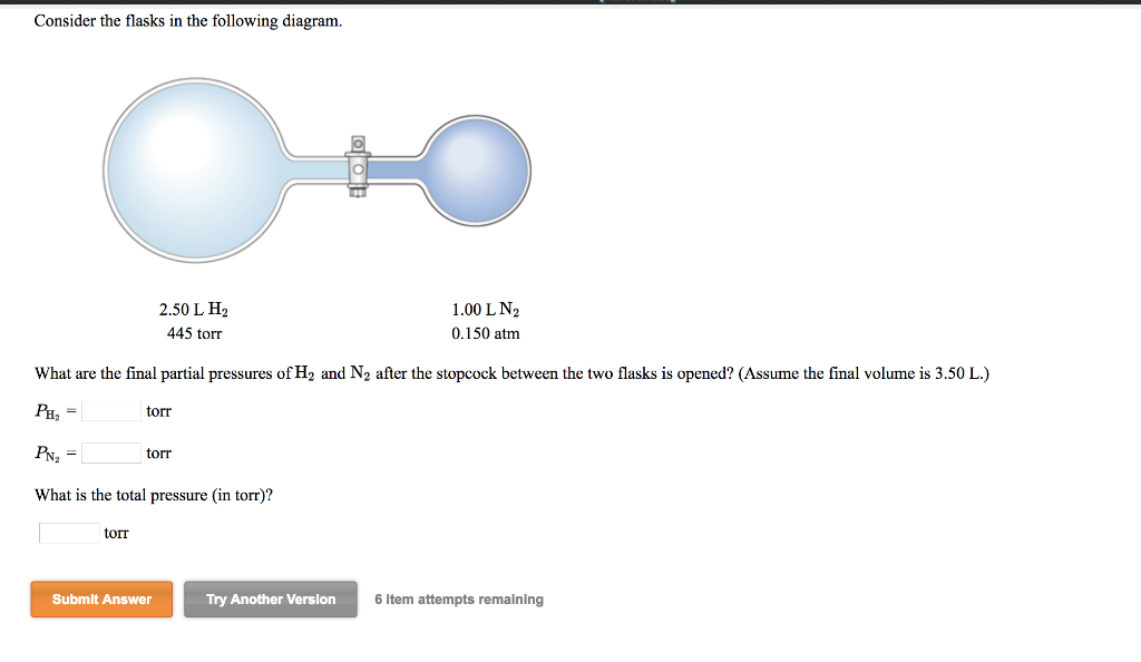 Solved Consider The Flasks In The Following Diagram. 1.00LN2 | Chegg.com