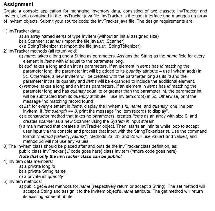 Solved Assignment Create a console application for managing | Chegg.com